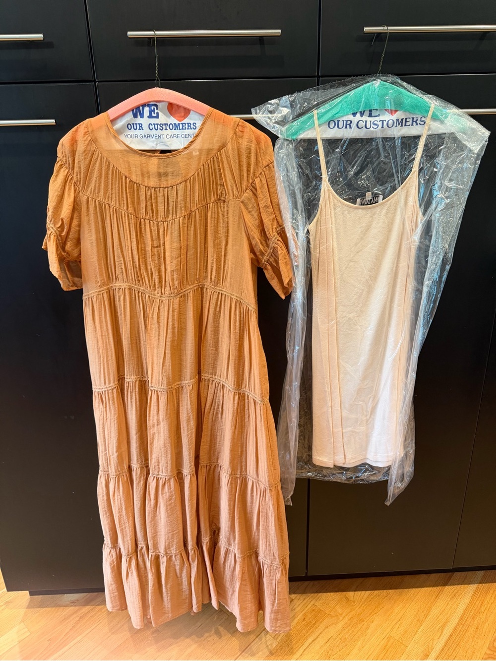 Women's Tiered Maxi Dress in Rust with Removable Slip